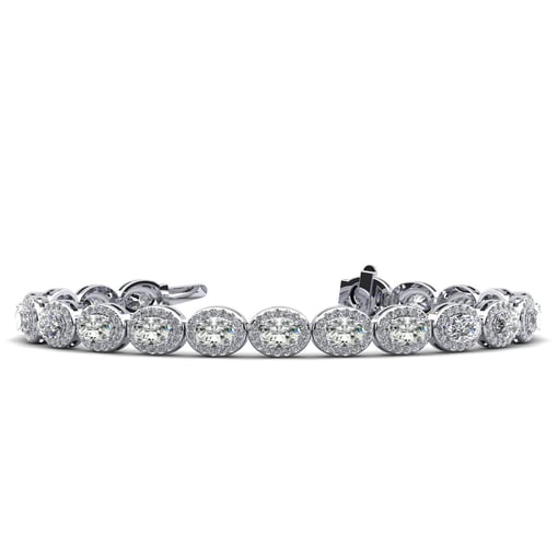 Oval Halo Tennis Bracelet