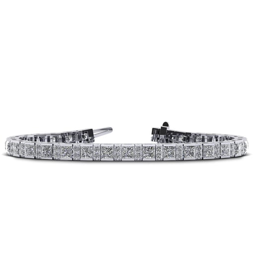 Princess and Round Tennis Bracelet
