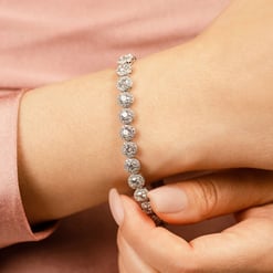 Round Halo Tennis Bracelet