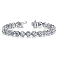 Round Halo Tennis Bracelet