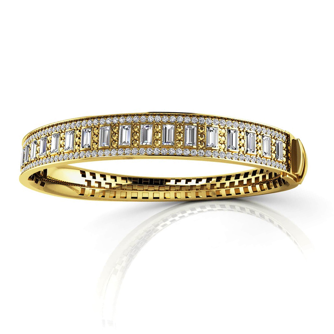 Sleek And Stylish Baguette Bangle Yellow Sleek And Stylish Baguette Bangle