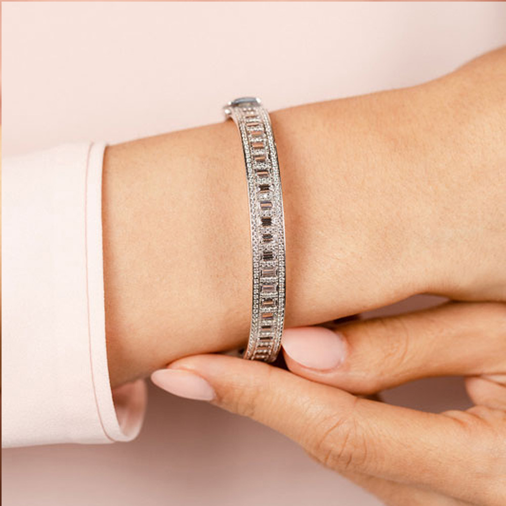Sleek And Stylish Baguette Bangle Sleek And Stylish Baguette Bangle