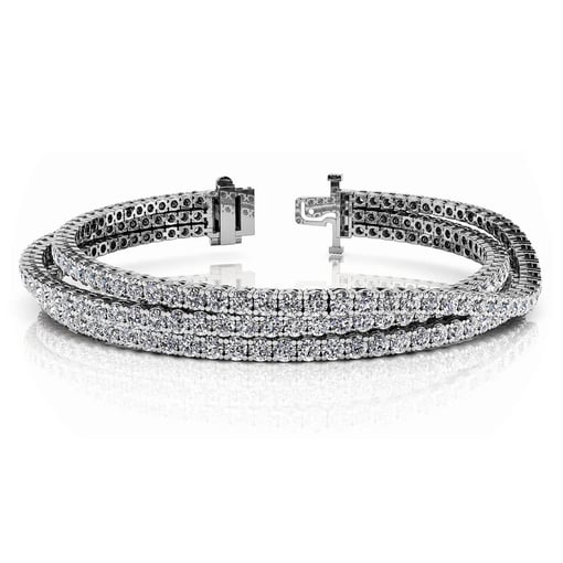 Three Rows Flexible Tennis Bracelet