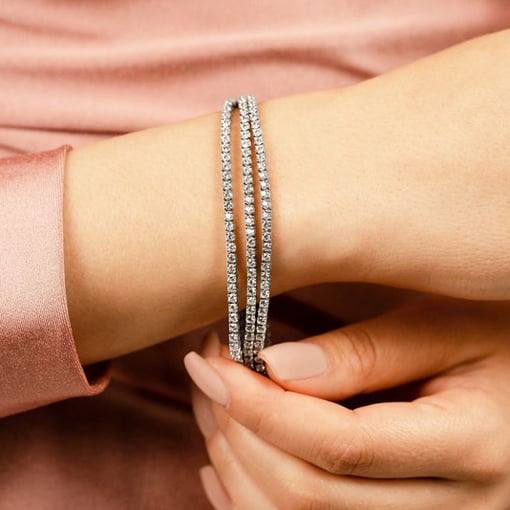 Three Rows Flexible Tennis Bracelet