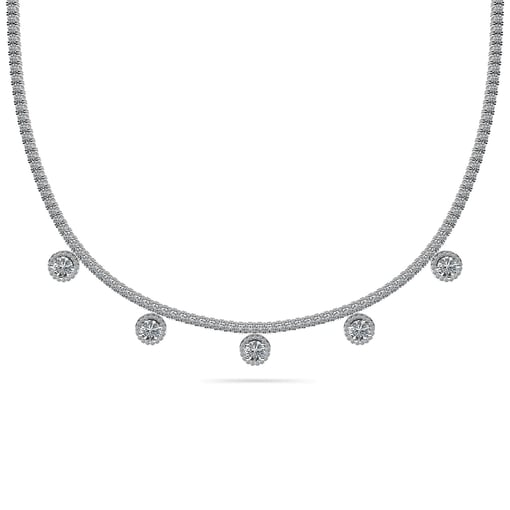Captivating Drop Round Tennis Necklace