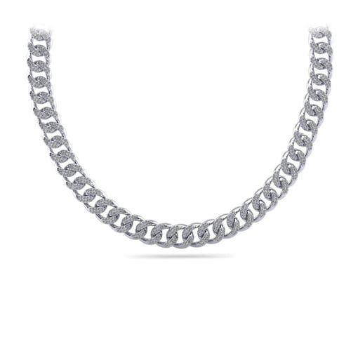 Cuban Link Graduated Tennis Necklace