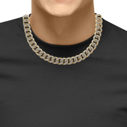 Cuban Link Graduated Tennis Necklace