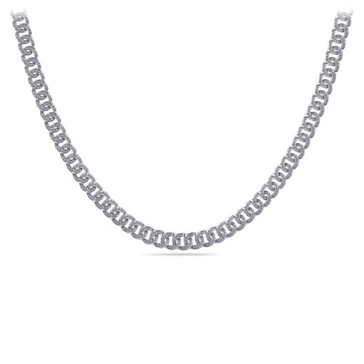 Graduated Swirl Tennis Necklace