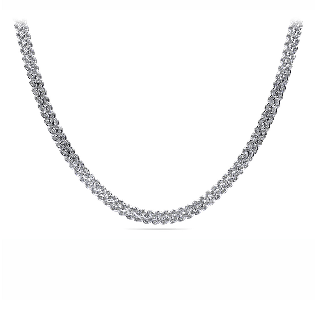 Marquise Illusion Tennis Necklace White Marquise Illusion Tennis Necklace