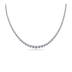 Timeless Three Prong Degrade Tennis Necklace in White