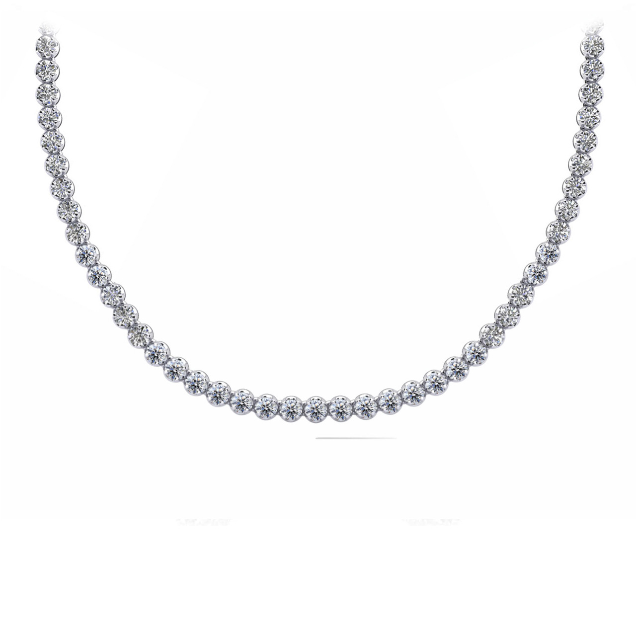 Traditional Riviera Tennis Necklace in White Traditional Riviera Tennis Necklace in White