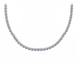 Traditional Riviera Tennis Necklace in White