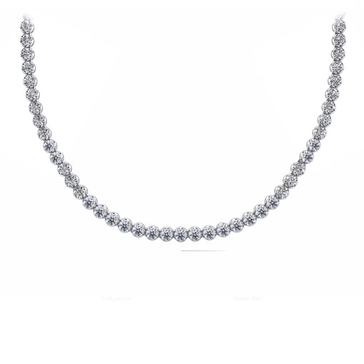Traditional Riviera Tennis Necklace in White