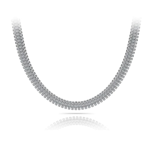 Triple Row Riviera Tennis Necklace