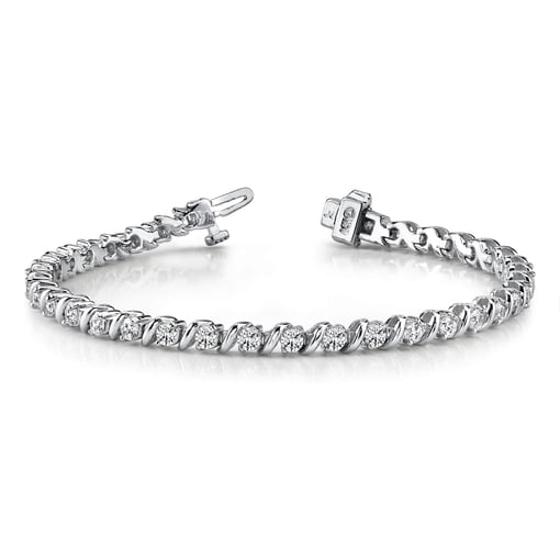 Wavy Hood Link Tennis Bracelet