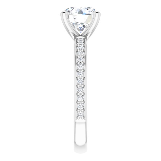 1.69 Round Lab-Grown EF/VS1+ Classic Sidestone Engagement Ring in 14KW | ViewE 1.69 Round Lab-Grown EF/VS1+ Classic Sidestone Engagement Ring in 14KW | ViewE