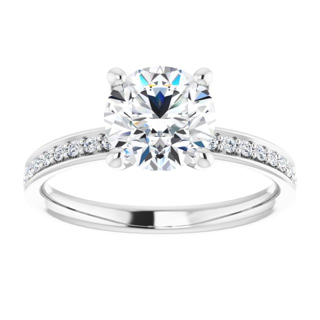 1.69 Round Lab-Grown EF/VS1+ Classic Sidestone Engagement Ring in 14KW | ViewS 1.69 Round Lab-Grown EF/VS1+ Classic Sidestone Engagement Ring in 14KW | ViewS