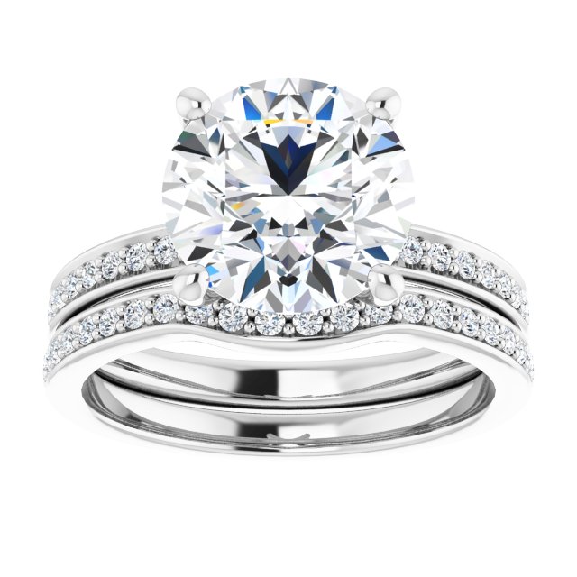 3.29 Round Lab-Grown GH/VS2+ Classic Sidestone Engagement Ring in 14KW | AllComponents_ViewS