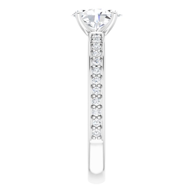 1.09 Oval Diamond GH/VS2+ Classic Sidestone Engagement Ring in 14KW | ViewE 1.09 Oval Diamond GH/VS2+ Classic Sidestone Engagement Ring in 14KW | ViewE