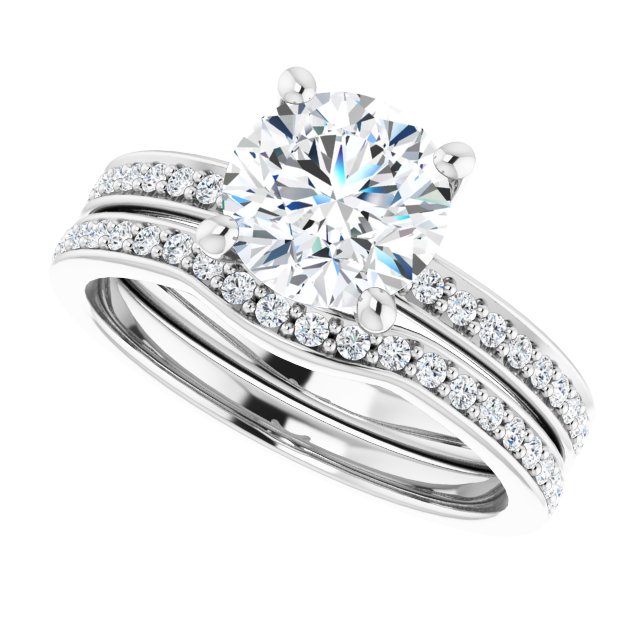 1.69 Round Lab-Grown EF/VS1+ Classic Sidestone Engagement Ring in 14KW | AllComponents_View5 1.69 Round Lab-Grown EF/VS1+ Classic Sidestone Engagement Ring in 14KW | AllComponents_View5