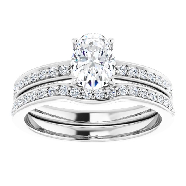 1.09 Oval Diamond GH/VS2+ Classic Sidestone Engagement Ring in 14KW | AllComponents_ViewS 1.09 Oval Diamond GH/VS2+ Classic Sidestone Engagement Ring in 14KW | AllComponents_ViewS