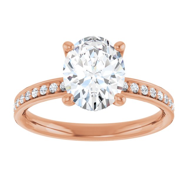 2.29 Oval Diamond EF/VS1+ Classic Sidestone Engagement Ring in 14KR | ViewS 2.29 Oval Diamond EF/VS1+ Classic Sidestone Engagement Ring in 14KR | ViewS