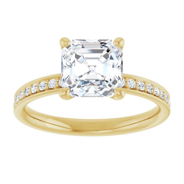 2.19 Asscher Lab-Grown D/VVS2+ Classic Sidestone Engagement Ring in 14KY | ViewS 2.19 Asscher Lab-Grown D/VVS2+ Classic Sidestone Engagement Ring in 14KY | ViewS