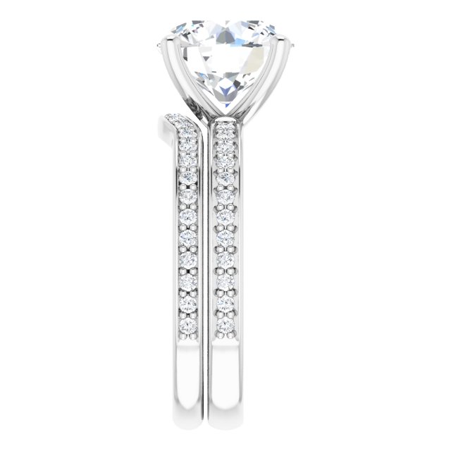 3.29 Round Lab-Grown GH/VS2+ Classic Sidestone Engagement Ring in 14KW | AllComponents_ViewE