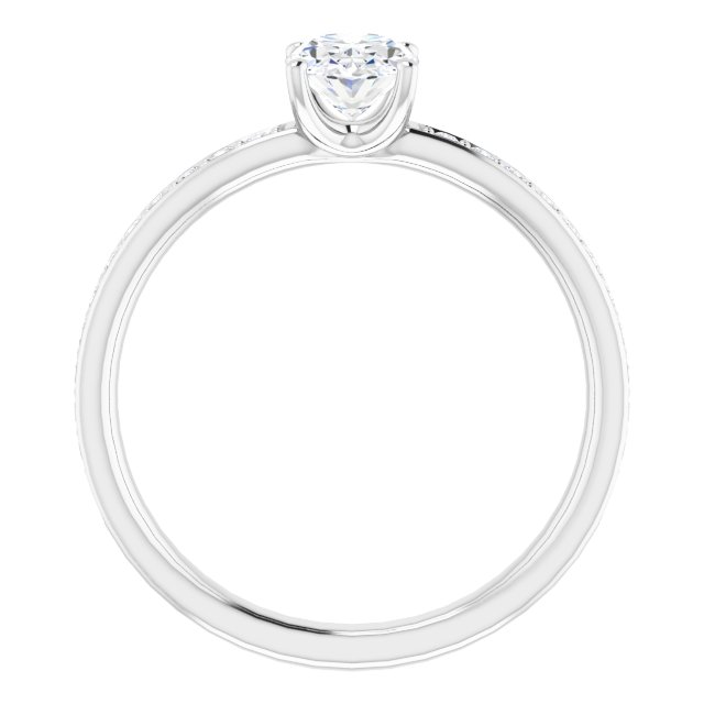 1.09 Oval Diamond GH/VS2+ Classic Sidestone Engagement Ring in 14KW | ViewB_4 1.09 Oval Diamond GH/VS2+ Classic Sidestone Engagement Ring in 14KW | ViewB_4