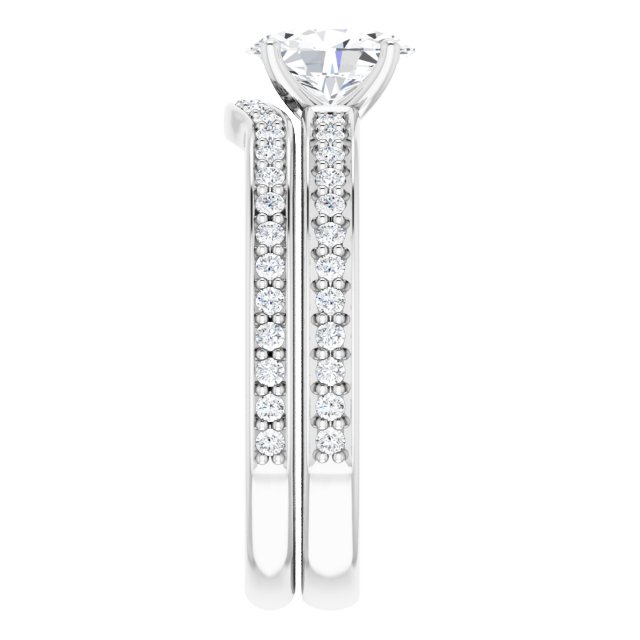 1.09 Oval Diamond GH/VS2+ Classic Sidestone Engagement Ring in 14KW | AllComponents_ViewE 1.09 Oval Diamond GH/VS2+ Classic Sidestone Engagement Ring in 14KW | AllComponents_ViewE