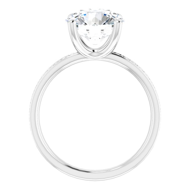 3.29 Round Lab-Grown GH/VS2+ Classic Sidestone Engagement Ring in 14KW | ViewB_4