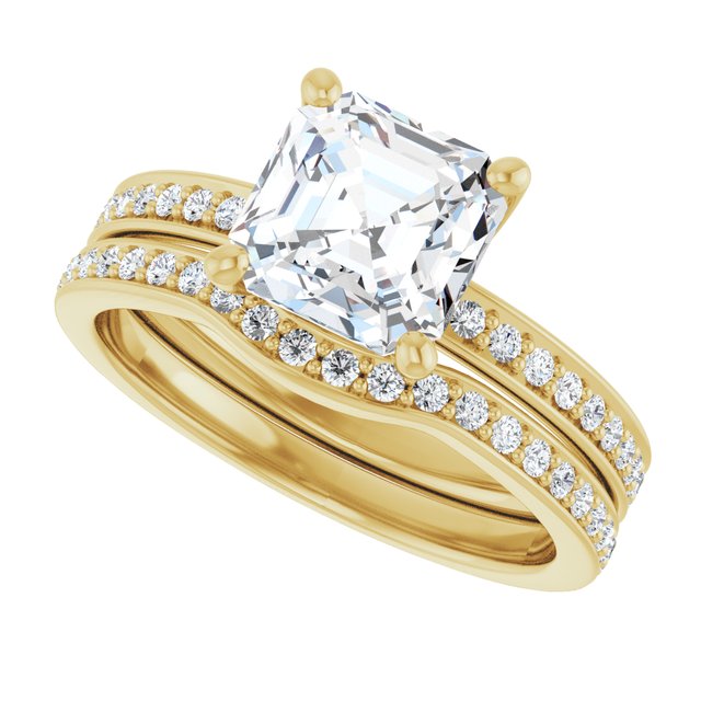 2.19 Asscher Lab-Grown D/VVS2+ Classic Sidestone Engagement Ring in 14KY | AllComponents_View5 2.19 Asscher Lab-Grown D/VVS2+ Classic Sidestone Engagement Ring in 14KY | AllComponents_View5