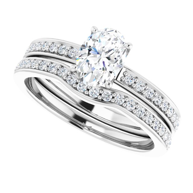 1.09 Oval Diamond GH/VS2+ Classic Sidestone Engagement Ring in 14KW | AllComponents_View5 1.09 Oval Diamond GH/VS2+ Classic Sidestone Engagement Ring in 14KW | AllComponents_View5