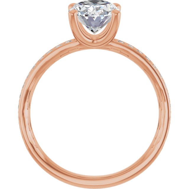 2.29 Oval Diamond EF/VS1+ Classic Sidestone Engagement Ring in 14KR | ViewB_4 2.29 Oval Diamond EF/VS1+ Classic Sidestone Engagement Ring in 14KR | ViewB_4