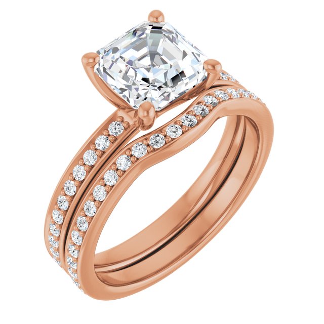 2.19 Asscher Diamond EF/VS1+ Classic Sidestone Engagement Ring in 14KR | AllComponents_ViewA 2.19 Asscher Diamond EF/VS1+ Classic Sidestone Engagement Ring in 14KR | AllComponents_ViewA