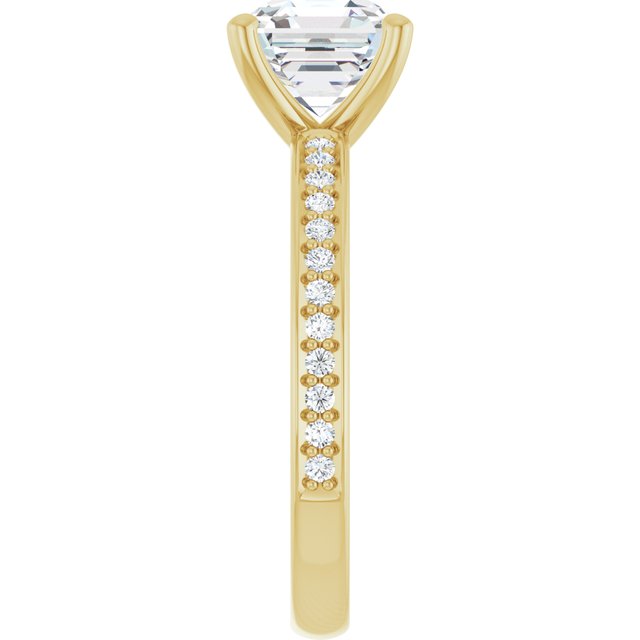2.19 Asscher Lab-Grown D/VVS2+ Classic Sidestone Engagement Ring in 14KY | ViewE 2.19 Asscher Lab-Grown D/VVS2+ Classic Sidestone Engagement Ring in 14KY | ViewE