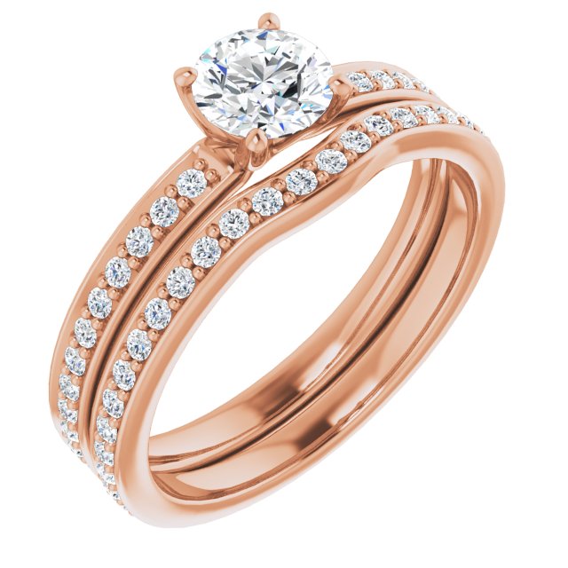 0.69 Round Diamond D/VVS2+ Classic Sidestone Engagement Ring in 14KR | AllComponents_ViewA 0.69 Round Diamond D/VVS2+ Classic Sidestone Engagement Ring in 14KR | AllComponents_ViewA