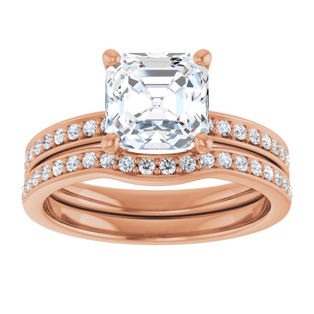 2.19 Asscher Diamond EF/VS1+ Classic Sidestone Engagement Ring in 14KR | AllComponents_ViewS 2.19 Asscher Diamond EF/VS1+ Classic Sidestone Engagement Ring in 14KR | AllComponents_ViewS