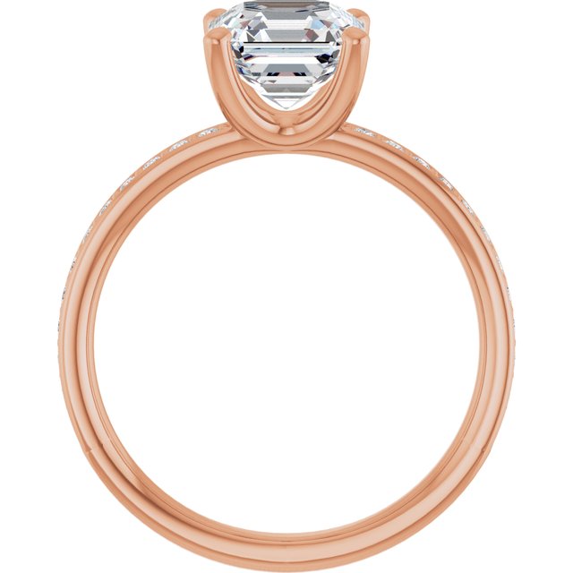 2.19 Asscher Diamond EF/VS1+ Classic Sidestone Engagement Ring in 14KR | ViewB_4 2.19 Asscher Diamond EF/VS1+ Classic Sidestone Engagement Ring in 14KR | ViewB_4
