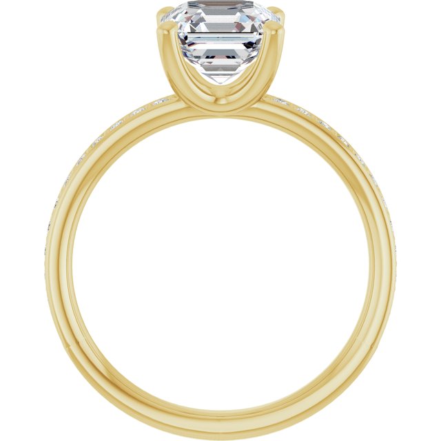 2.19 Asscher Lab-Grown D/VVS2+ Classic Sidestone Engagement Ring in 14KY | ViewB_4 2.19 Asscher Lab-Grown D/VVS2+ Classic Sidestone Engagement Ring in 14KY | ViewB_4