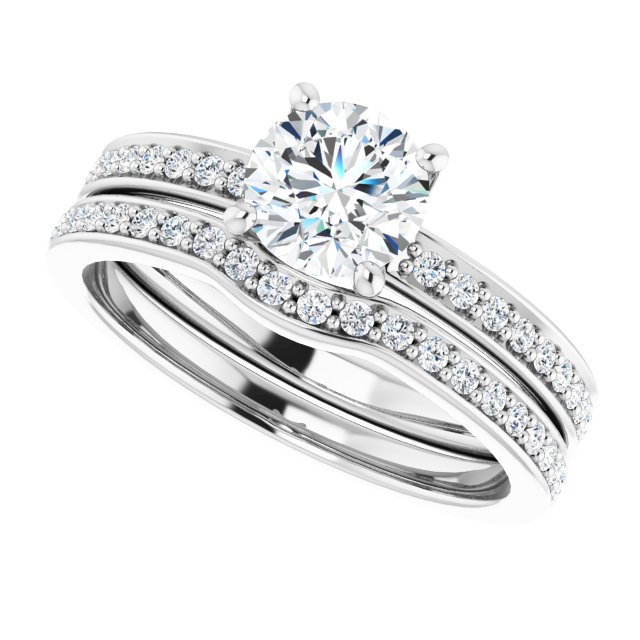 0.99 Round Diamond GH/VS2+ Classic Sidestone Engagement Ring in 14KW | AllComponents_View5 0.99 Round Diamond GH/VS2+ Classic Sidestone Engagement Ring in 14KW | AllComponents_View5