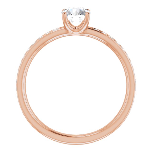 0.69 Round Diamond D/VVS2+ Classic Sidestone Engagement Ring in 14KR | ViewB_4 0.69 Round Diamond D/VVS2+ Classic Sidestone Engagement Ring in 14KR | ViewB_4