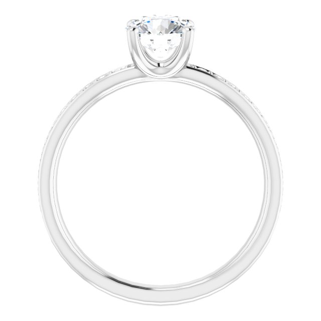 0.99 Round Diamond GH/VS2+ Classic Sidestone Engagement Ring in 14KW | ViewB_4 0.99 Round Diamond GH/VS2+ Classic Sidestone Engagement Ring in 14KW | ViewB_4