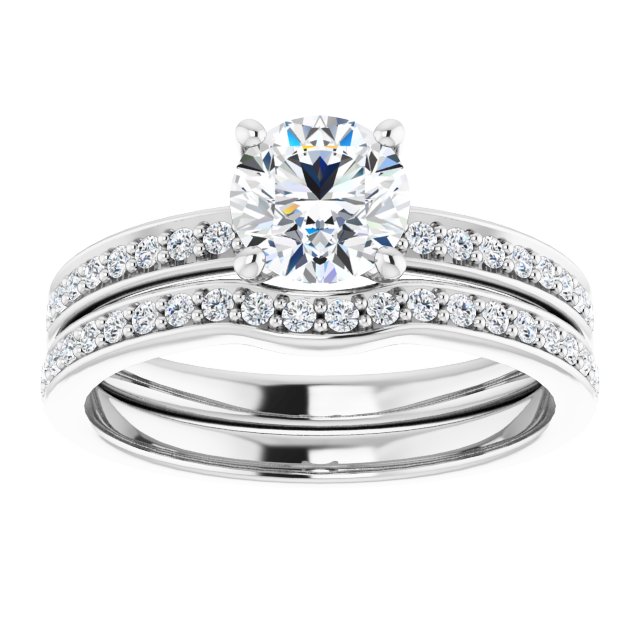 0.99 Round Diamond GH/VS2+ Classic Sidestone Engagement Ring in 14KW | AllComponents_ViewS 0.99 Round Diamond GH/VS2+ Classic Sidestone Engagement Ring in 14KW | AllComponents_ViewS
