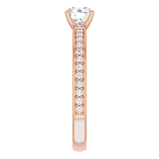 0.69 Round Diamond D/VVS2+ Classic Sidestone Engagement Ring in 14KR | ViewE 0.69 Round Diamond D/VVS2+ Classic Sidestone Engagement Ring in 14KR | ViewE