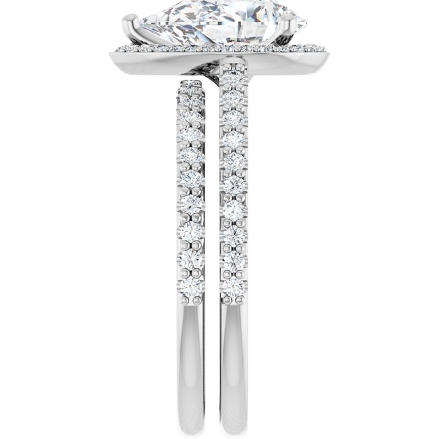 2.44 Tcw Pear Lab-Grown GH/VS2+ Classic Halo Engagement Ring in 14KW | AllComponents_ViewE 2.44 Tcw Pear Lab-Grown GH/VS2+ Classic Halo Engagement Ring in 14KW | AllComponents_ViewE
