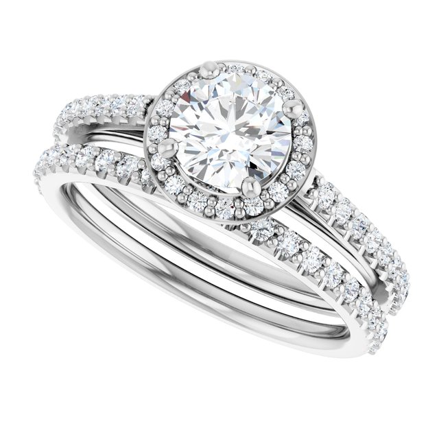 1.08 Tcw Round Diamond D/VVS2+ Classic Halo Engagement Ring in 18KW | AllComponents_View5 1.08 Tcw Round Diamond D/VVS2+ Classic Halo Engagement Ring in 18KW | AllComponents_View5