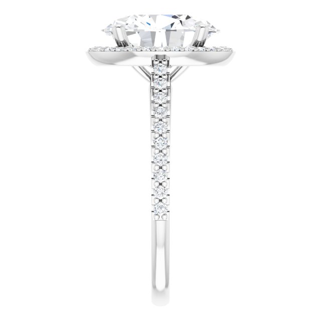 4.54 Tcw Oval Moissanite DEF/VVS Classic Halo Engagement Ring in 14KW | ViewE 4.54 Tcw Oval Moissanite DEF/VVS Classic Halo Engagement Ring in 14KW | ViewE
