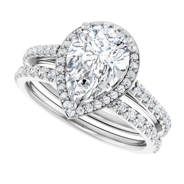 2.44 Tcw Pear Lab-Grown GH/VS2+ Classic Halo Engagement Ring in 14KW | AllComponents_View5 2.44 Tcw Pear Lab-Grown GH/VS2+ Classic Halo Engagement Ring in 14KW | AllComponents_View5