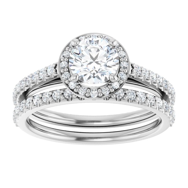 1.08 Tcw Round Diamond D/VVS2+ Classic Halo Engagement Ring in 18KW | AllComponents_ViewS 1.08 Tcw Round Diamond D/VVS2+ Classic Halo Engagement Ring in 18KW | AllComponents_ViewS